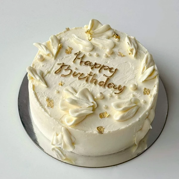 Бенто - торт "Happy B'day золотые надписи"